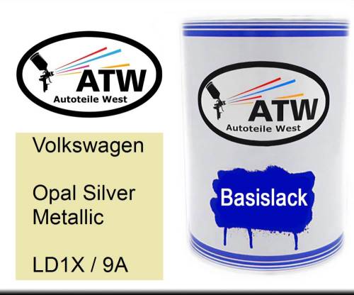 Volkswagen, Opal Silver Metallic, LD1X / 9A: 500ml Lackdose, von ATW Autoteile West.